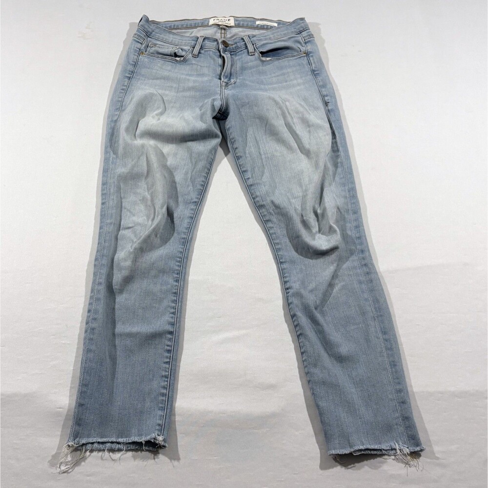 Frame Le Skinny de Jeanne Light Blue Jeans Mira Vista Cotton Denim Sz 30 USA